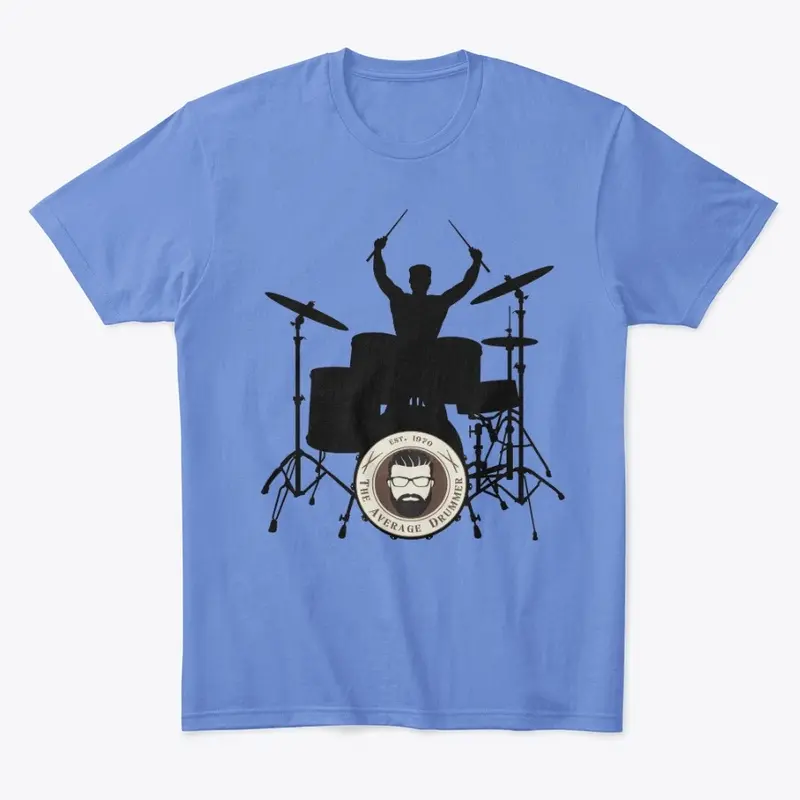 Drum kit with Average Drummer logo